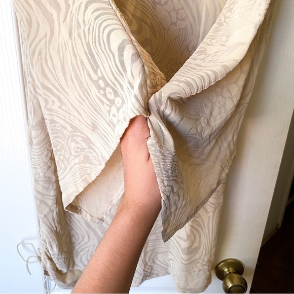 I.AM.GIA Dress Amina Cutout Adjustable Ruching Sheer Velvet Tan Burn Out XL NWT - Picture 6 of 11